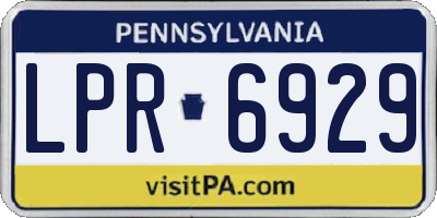 PA license plate LPR6929
