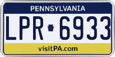 PA license plate LPR6933