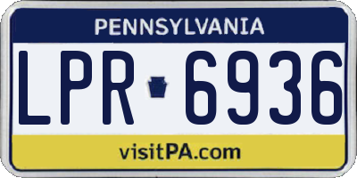 PA license plate LPR6936