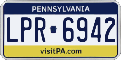 PA license plate LPR6942
