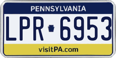 PA license plate LPR6953
