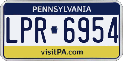PA license plate LPR6954