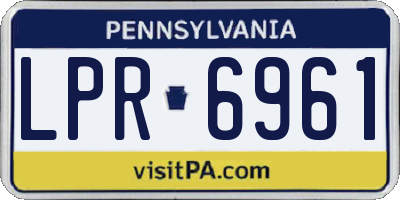 PA license plate LPR6961