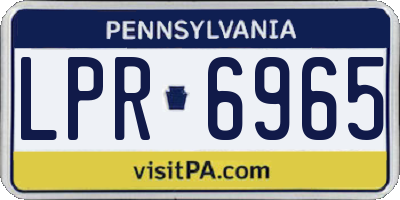 PA license plate LPR6965