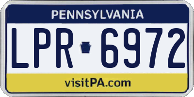 PA license plate LPR6972
