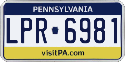 PA license plate LPR6981