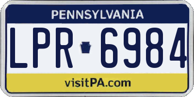 PA license plate LPR6984