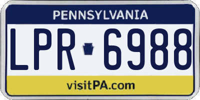 PA license plate LPR6988