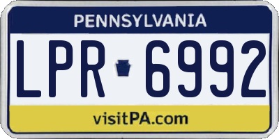 PA license plate LPR6992
