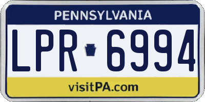 PA license plate LPR6994