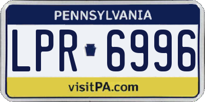 PA license plate LPR6996