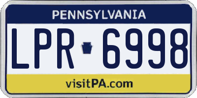 PA license plate LPR6998