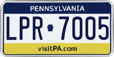 PA license plate LPR7005