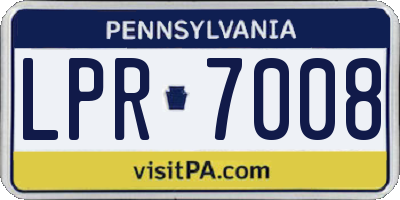 PA license plate LPR7008