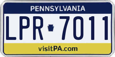 PA license plate LPR7011