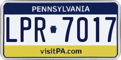 PA license plate LPR7017
