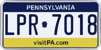 PA license plate LPR7018