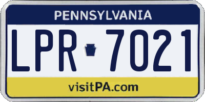 PA license plate LPR7021