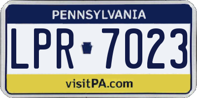PA license plate LPR7023