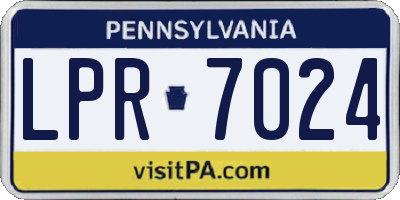 PA license plate LPR7024