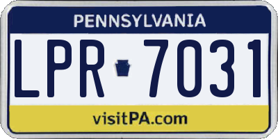 PA license plate LPR7031