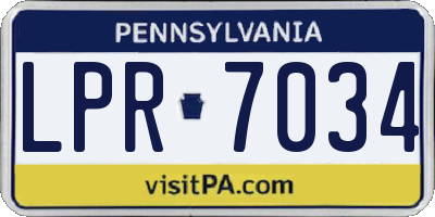 PA license plate LPR7034