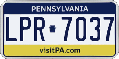 PA license plate LPR7037