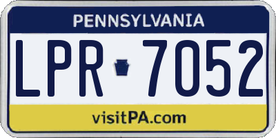 PA license plate LPR7052