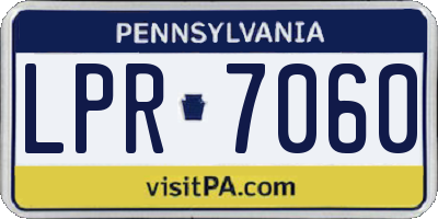 PA license plate LPR7060