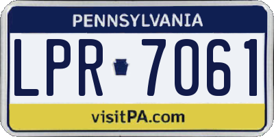 PA license plate LPR7061