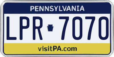 PA license plate LPR7070