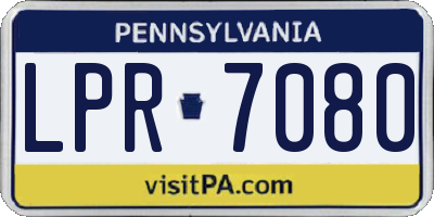 PA license plate LPR7080