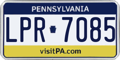 PA license plate LPR7085