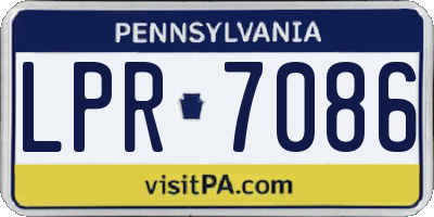 PA license plate LPR7086