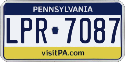 PA license plate LPR7087