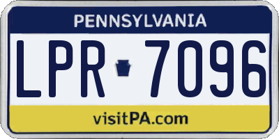 PA license plate LPR7096