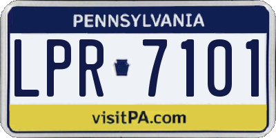 PA license plate LPR7101