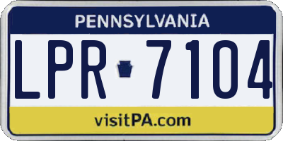 PA license plate LPR7104