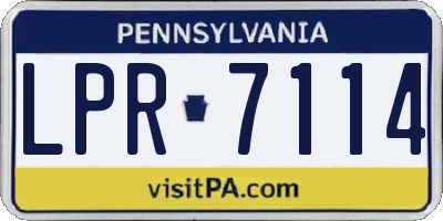 PA license plate LPR7114