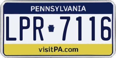 PA license plate LPR7116
