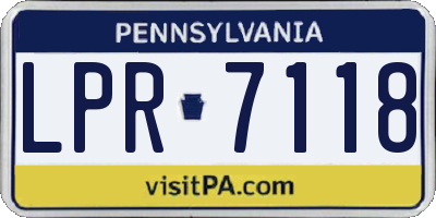 PA license plate LPR7118