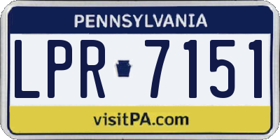 PA license plate LPR7151