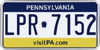 PA license plate LPR7152