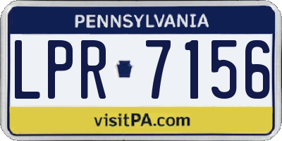 PA license plate LPR7156