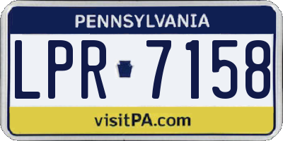 PA license plate LPR7158
