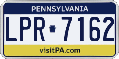 PA license plate LPR7162