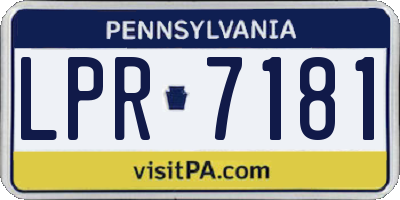 PA license plate LPR7181