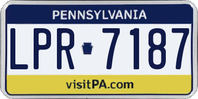 PA license plate LPR7187