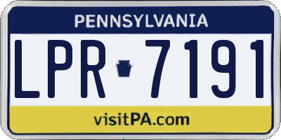 PA license plate LPR7191