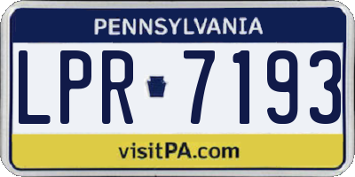 PA license plate LPR7193